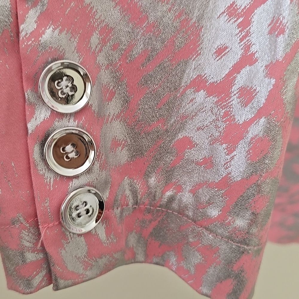 berek Pink and Silver Metallic Leopard Print Blazer - Picture 3 of 10